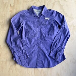 Columbia Shirt Womens Medium Purple Mesh Lined Vented Long Sleeve Fishing Hiking